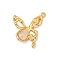 304 Stainless Steel Pendants, Butterfly, with Resin, Ion Plating(IP), Real 18K Gold Plated, 27.5x25x5mm, Hole: 1.6mm