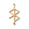 304 Stainless Steel Amulet Rune Love Peace Connector Charms, Real 18K Gold Plated, 26x13x1mm, Hole: 1.2mm
