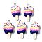 Handmade Polymer Clay Pendants, with Iron Findings, Ice Lolly, Platinum, Colorful, 35~40x15~18x6~11mm, Hole: 2mm