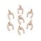 CZ Brass Micro Pave Cubic Zirconia Horse Shoe Charms, Rose Gold, 13x9x2mm, Jump Ring: 5x0.7mm