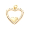 Brass Micro Pave Cubic Zirconia Pendants, Cadmium Free & Lead Free, with Shell, Heart Charms, Real 16K Gold Plated, with Jump Ring, Clear, 23x22x2mm, Hole: 3.5mm