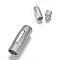 Tarnish Resistant 304 Stainless Steel Bayonet Clasps, Stainless Steel Color, 31.5x10mm, Hole: 8mm
