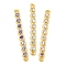 Brass Pave Cubic Zirconia Three Flat Round Links Connector Charms, Long-Lasting Plated, Lead Free & Cadmium Free, Real 18K Gold Plated, Mixed Color, 27x3x2mm, Hole: 1mm