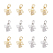 12Pcs 2 Colors Brass Micro Pave Cubic Zirconia Charms, DIY Jewelry Accessories, Angel, Platinum & Golden, 12x10x2mm, Hole: 3.3mm, 6pcs/color