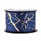 Polyester Satin Ribbon, with Golden Hot Stamping, Marine Blue, 1-1/2 inch(38mm), about 10yards/roll(9.14m/roll)