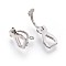 Tarnish Resistant 304 Stainless Steel Clip-on Earrings Components, Stainless Steel Color, 12~12.5x8~8.5x6mm, Hole: 1.2mm
