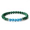 Simple Fashion Synthetic Malachite & Synthetic Turquoise Beaded Stretch Bracelets for Women