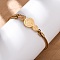 Religion 304 Stainless Steel Bangles for Women, Flat Round with Saint Benedict, Golden, Inner Diameter: 2-1/2 inch(6.45cm)