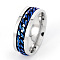304 Stainless Steel Rotatable Chain Finger Rings for Men, Fidget Spinner Ring for Calming Worry Meditation, Bottle Opener Finger Rings, Stainless Steel Color, Blue, US Size 10(19.8mm)