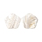 Natural Freshwater Shell Pendants, Flower Charm, White, 43.5x44.5x2~4.5mm, Hole: 2mm