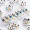 Brass Rhinestone Spacer Beads, Grade AAA, Wavy Edge, Nickel Free, Silver Color Plated, Rondelle, Crystal AB, 5x2.5mm, Hole: 1mm