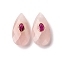 Natural Rose Quartz Pendants, Faceted Teardrop Gems Charms with Brass Micro Pave Cubic Zirconia Findings, Golden, 25.5x13~13.5x6mm, Hole: 1mm