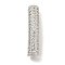Brass Micro Pave Clear Cubic Zirconia Beads, Cadmium Free & Nickel Free & Lead Free, Bend Tube, Platinum, 27x6x5.5mm, Hole: 3.5x4mm