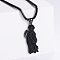Retro European American Punk Hip-hop Death Stainless Steel Pendant Necklaces, Black