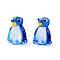 Handmade Lampwork Beads, Penguin Charms, Dodger Blue, 21.5~22x16~16.5x13~14mm, Hole: 1.4~1.6mm