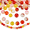 240Pcs 6 Colors Transparent Spray Painted Crackle Glass Beads Strands, with Golden Foil, Round, for Thanksgiving Day, Mixed Color, 8~9mm, Hole: 1.2~1.5mm, 40Pcs/color