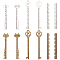 12Pcs 6 Style Tibetan Style Alloy Rulers, Key & Cat & Lace, Mixed Color, 12.45~13.8x1.2~2.8x0.15cm, 2pcs/style