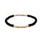 Gold-tone Miyuki Elastic Crystal Beaded Bracelet with Acrylic Tube Beads