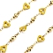 Brass Heart Link Chains, with Enamel, Cadmium Free & Nickel Free & Lead Free, Real 18K Gold Plated, Soldered, with Spool, Dark Khaki, 11x7x2.5mm