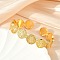 Flat Round With Cross Jesus Cuff Bangle, Religion Brass Open Bangle for Women, Lead Free & Cadmium Free, Real 18K Gold Plated, Inner Diameter: 2 inch(5.2cm)x1-3/4 inch(4.3cm)