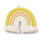 Polypropylene Pendants, with Alloy Findings, Rainbow, Yellow, 57~60x66~71x8~9mm, Hole: 5mm