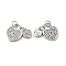Brass Micro Pave Clear Cubic Zirconia Charms, Cadmium Free & Nickel Free & Lead Free, with Jump Ring, Double Heart Lock Charms, Platinum, 7x6.5x1.5mm & 13.5x11x1.5mm, Hole: 3.5mm