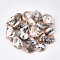 Electroplate Sea Shell Pendants, with Iron Findings, Golden, Seashell Color, 17~29x12~20x8~13mm, Hole: 1.2mm