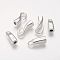 Alloy Hook and Eye Clasps, Cadmium Free & Lead Free, Silver Color Plated, 46x8x8mm, Hole: 4mm