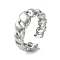 Non-Tarnish 304 Stainless Steel Open Cuff Ring, Hollow, Stainless Steel Color, US Size 7 1/4(17.5mm)