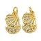Rack Plating Brass Micro Pave Cubic Zirconia Pendants, Long-Lasting Plated, Cadmium Free & Lead Free, Conch, Shell Shape, 14.5x11x4mm