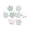Alloy Enamel Pendants, Lead Free and Cadmium Free, Flower, Great For Mother's Day Gift Making, Aquamarine, Platinum, about 22mm long, 20mm wide, 2.5mm thick, hole: 2.5mm