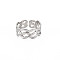 Non-Tarnish 304 Stainless Steel Wave Wrap Open Cuff Ring for Women, Stainless Steel Color, US Size 7 1/4(17.5mm)
