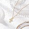 Brass Micro Pave Clear Cubic Zirconia Pendant Necklace, 304 Stainless Steel Cable Chain Neckalces, Cross, 15.55 inch(39.5cm), Cross: 17x11mm