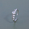 Brass Micro Pave Clear Cubic Zirconia Cuff Rings for Women, Oval, Platinum