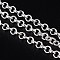 Iron Rolo Chain, Unwelded, with Spool, Lead Free, Silver, 4x1mm, about 164.04 Feet(50m)/roll