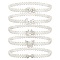 5Pcs 5 Style Acrylic Pearl Braided Stretch Chain Belt with Alloy Clasp, Crystal Rhinestone Waist Chains for Wedding Party, White, 25.3~26.2 inch(642~665mm), 1Pc/style