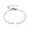 Rhombus Bracelet Makings, with Brass Link Cable Chains, 304 Stainless Steel Lobster Claw Clasps & Twisted Chain Extension & Jump Rings, Platinum, 5-1/2 inch(14cm)