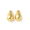 304 Stainless Steel Pendants, Ion Plating(IP), Teardrop Charms, Real 18K Gold Plated, 12x6.5x6mm, Hole: 1.6mm