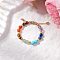 Adjustable Gemstone Finger Rings for Women, Colorful, Inner Diameter: 16.5~25mm