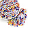 Transparent Colours Luster Glass Seed Beads, Round, Mixed Color, 4~4.5x3.5~4mm, Hole: 0.9~1.2mm, about 4590pcs/pound