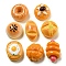 Opaque Resin Imitation Food Decoden Cabochons, Bread Mixed Shapes, Mixed Color, 17.5~23.5x13.5~19.5x9~13.5mm