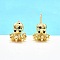 Octopus Brass Micro Pave Cubic Zirconia Stud Earrings, Long-Lasting Plated, Lead Free & Cadmium Free, Octopus, 8.5x8.5mm
