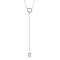 925 Sterling Silver Pave Clear Cubic Zirconia Geometric Double Ring Pendant Long Y Necklaces for Women, Silver, 17.72 inch(45cm)