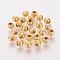 Iron Corrugated Beads, Round, Golden, 6mm, Hole: 2mm, about 3500pcs/1000g