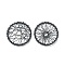 Spray Painted Alloy Pendants,  Bicycle Wheel Charm, Black, 30x2.5mm
