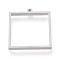 Tarnish Resistant 304 Stainless Steel Open Back Bezel Pendants, For DIY UV Resin, Epoxy Resin, Pressed Flower Jewelry, Square, Matte Stainless Steel Color, 31x28x3mm, Hole: 2mm