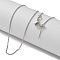Brass Twisted Chain Necklaces, Adjustable Slider Necklaces for Women, Platinum, 17.60 inch(44.7cm)