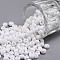 Glass Seed Beads, Opaque Colours Seed, Round, White, Size: about 4mm in diameter, hole:1.5mm, about 1000pcs/100g
