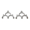 Brass Chandelier Component Links, Cadmium Free & Nickel Free & Lead Free, Cloud, Real Platinum Plated, 12x18x2.6mm, Hole: 1mm & 0.8mm