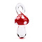 Handmade Lampwork Pendants, Mushroom, Red, 26~30.5x14x14mm, Hole: 2~5x4~5.5mm